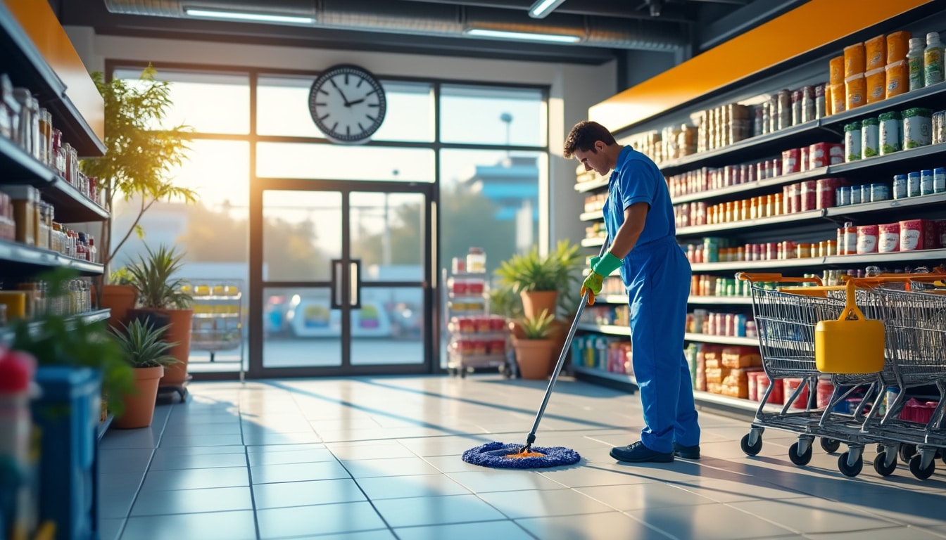 Nettoyage d&rsquo;un commerce : les contraintes horaires